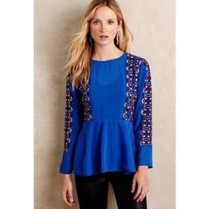 Anthropologie Kas New York Blue Top